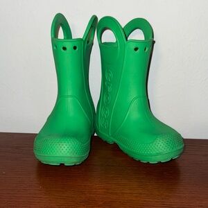 CROCS Kids Green Rain Boots